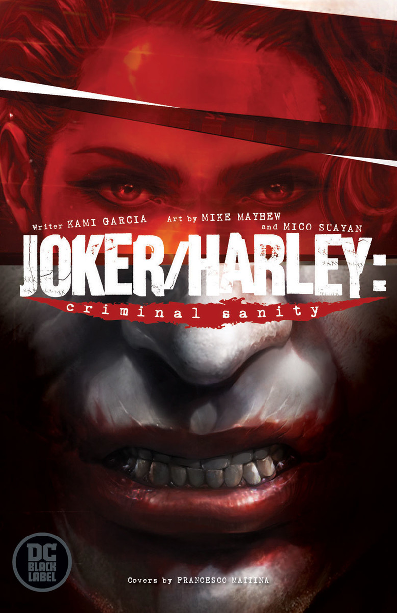 The two-faced cover of Joker/Harley.